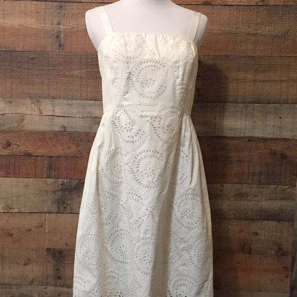 Marc Jacobs White Eyelet Sundress Adjustable/Removeable Straps Size 6 - Picture 3 of 16